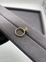 Valorie - Round Cut Hidden Halo on Plain Band Moissanite Engagement Ring