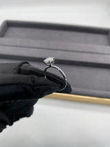 Cushion Cut with Hidden Halo on Plain Band Moissanite Engagement Ring