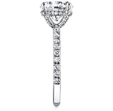 Camelia - Round Hidden Pave Basket on Pave Band Moissanite Engagement Ring