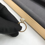 Emerald cut Hidden Collar Halo on Plain band Moissanite Engagement Ring