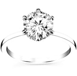 Sabrina - Round Hidden Collar Halo on Plain Band Moissanite Engagement Ring