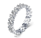 Custom Chloe - Trapezoid Round Moissanite Half Eternity Band