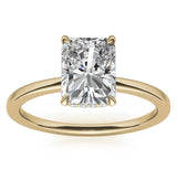 Radiant Cut Hidden Collar Halo Moissanite Engagement Ring