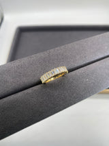 2x4mm Emerald Moissanite Half Eternity Wedding Band