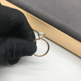 Valorie - Oval Hidden Halo on Plain Band Moissanite Engagement Ring