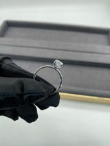 Cushion Cut with Hidden Halo on Plain Band Moissanite Engagement Ring