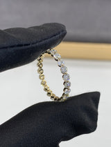 Clara - Floating Round Eternity Moissanite Wedding Band