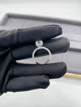 Radiant Hidden Basket Trio Pave Band Moissanite Engagement Ring