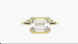 Custom - 3ct Emerald cut East-West Solitaire Moissanite Engagement Ring