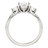 Marquise Three Stone on Infinity Band Moissanite Engagement Ring
