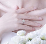 Emerald Halo on Pave Band Moissanite Engagement Ring