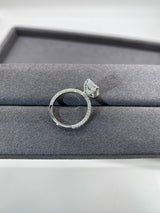 Radiant Hidden Basket Trio Pave Band Moissanite Engagement Ring