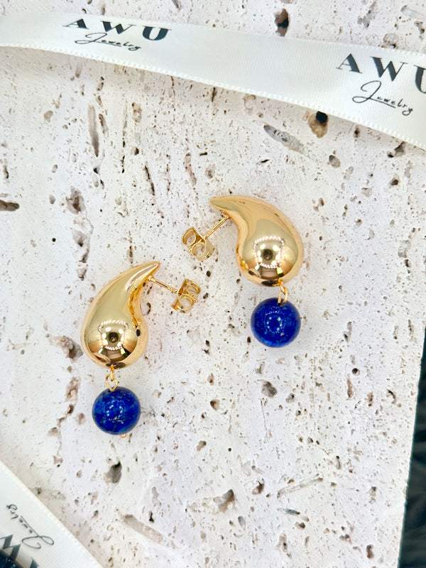 Lapis Lazuli Tear Drop Earrings