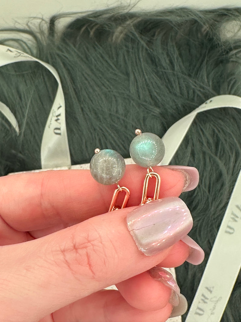 Labradorite U Link Earrings