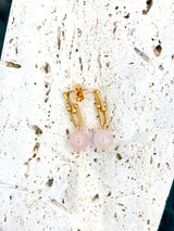 Rose Quartz U Link Earrings