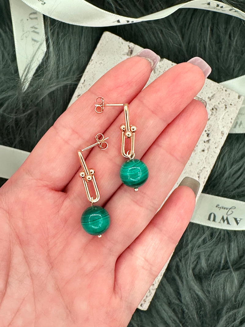 Malachite U Link Earrings