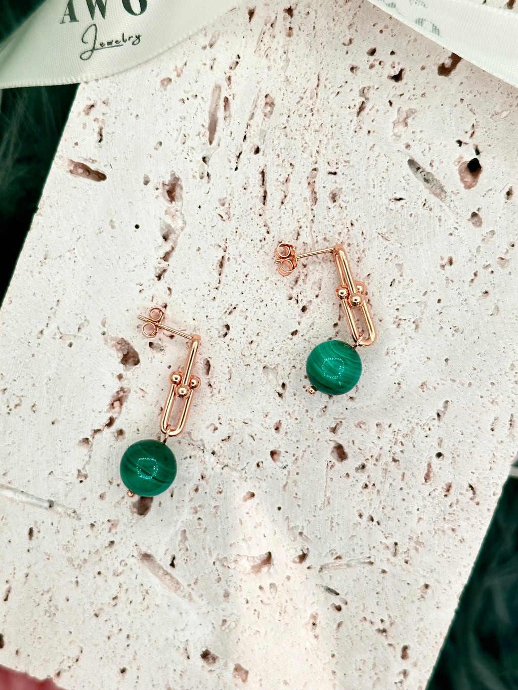 アクセサリー MiRuKu. Malachite U Link Earrings – AWU Jewelry