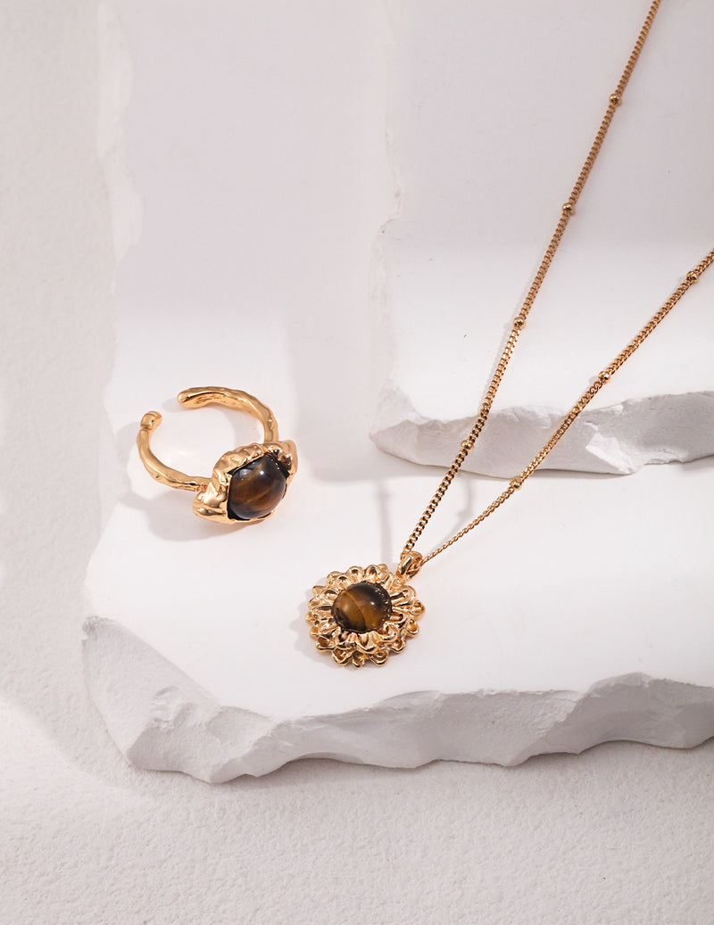 Tiger's Eye Open Ring