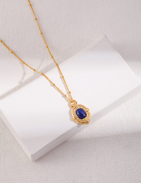 Lapis Lazuli Oval Pendant Necklace