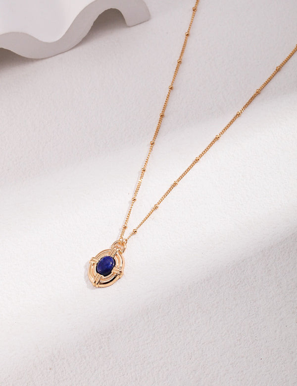 Lapis Lazuli Oval Pendant Necklace