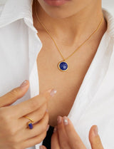 Lapis Lazuli Necklace with Classic Round Pendant