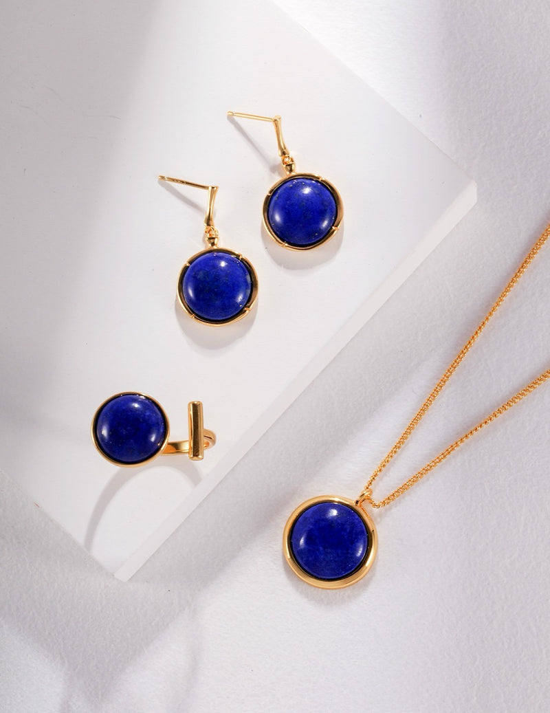 Lapis Lazuli Necklace with Classic Round Pendant