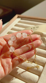 Clear Quartz 5 Stone Paperclip Chain Bracelet
