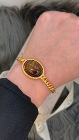 Tiger's Eye Cuban Curb Link Bracelet