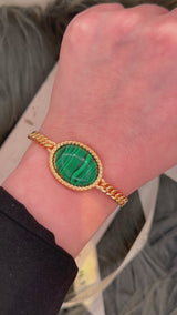 Malachite Cuban Curb Link Bracelet