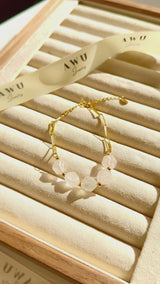 Clear Quartz 5 Stone Paperclip Chain Bracelet