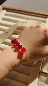 Carnelian 5 Stone Paperclip Chain Bracelet