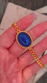 Lapis Lazuli Cuban Curb Link Bracelet