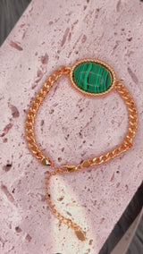Malachite Cuban Curb Link Bracelet