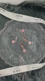 Rose Quartz U Link Earrings