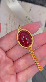 Carnelian Cuban Curb Link Bracelet