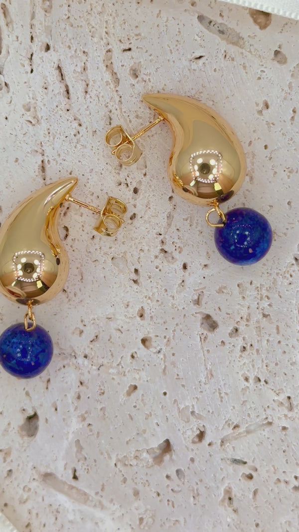Lapis Lazuli Tear Drop Earrings