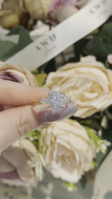 Hazel - Oval and Pear Three Stone Moissanite Engagement Ring