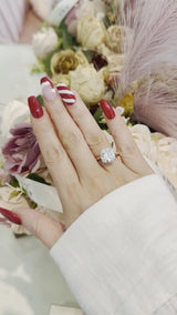 Cushion Cut with Hidden Halo on Plain Band Cathedral Moissanite Engagement Ring