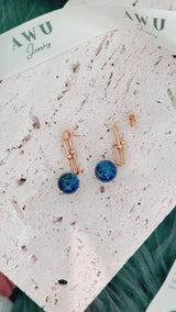 Lapis Lazuli U Link Earrings