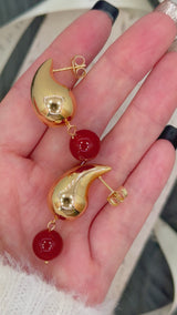 Carnelian Tear Drop Earrings