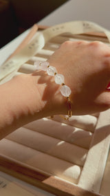 Clear Quartz 5 Stone Paperclip Chain Bracelet