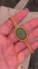 Green Aventurine Cuban Curb Link Bracelet