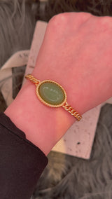 Green Aventurine Cuban Curb Link Bracelet