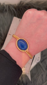 Lapis Lazuli Cuban Curb Link Bracelet