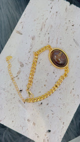 Tiger's Eye Cuban Curb Link Bracelet