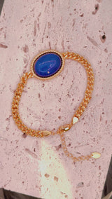 Lapis Lazuli Cuban Curb Link Bracelet