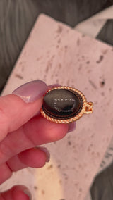 Black Obsidian (Gold Sheen) Cuban Curb Link Bracelet