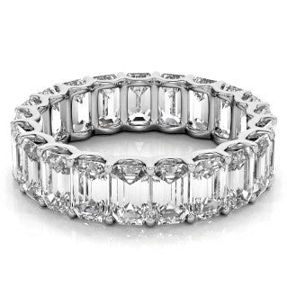 3x5mm Emerald Moissanite Eternity Wedding Band