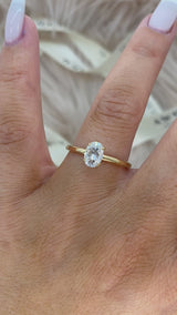Natalie - Oval Solitaire Moissanite Engagement Ring