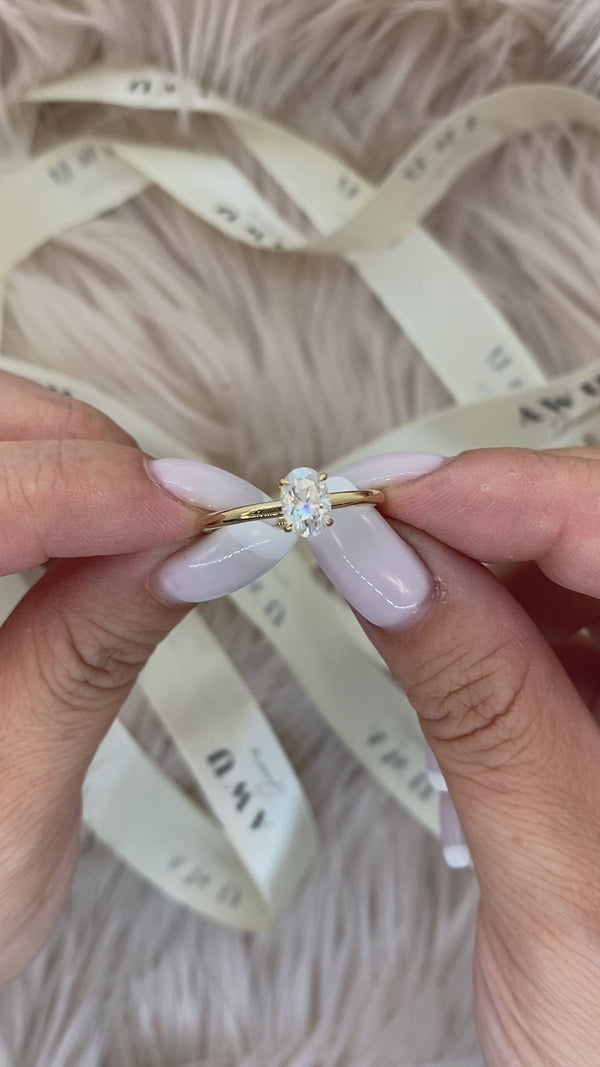 Natalie - Oval Solitaire Moissanite Engagement Ring